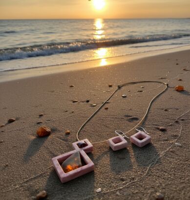 Zestaw Biżuterii "Aksamitny Róż"